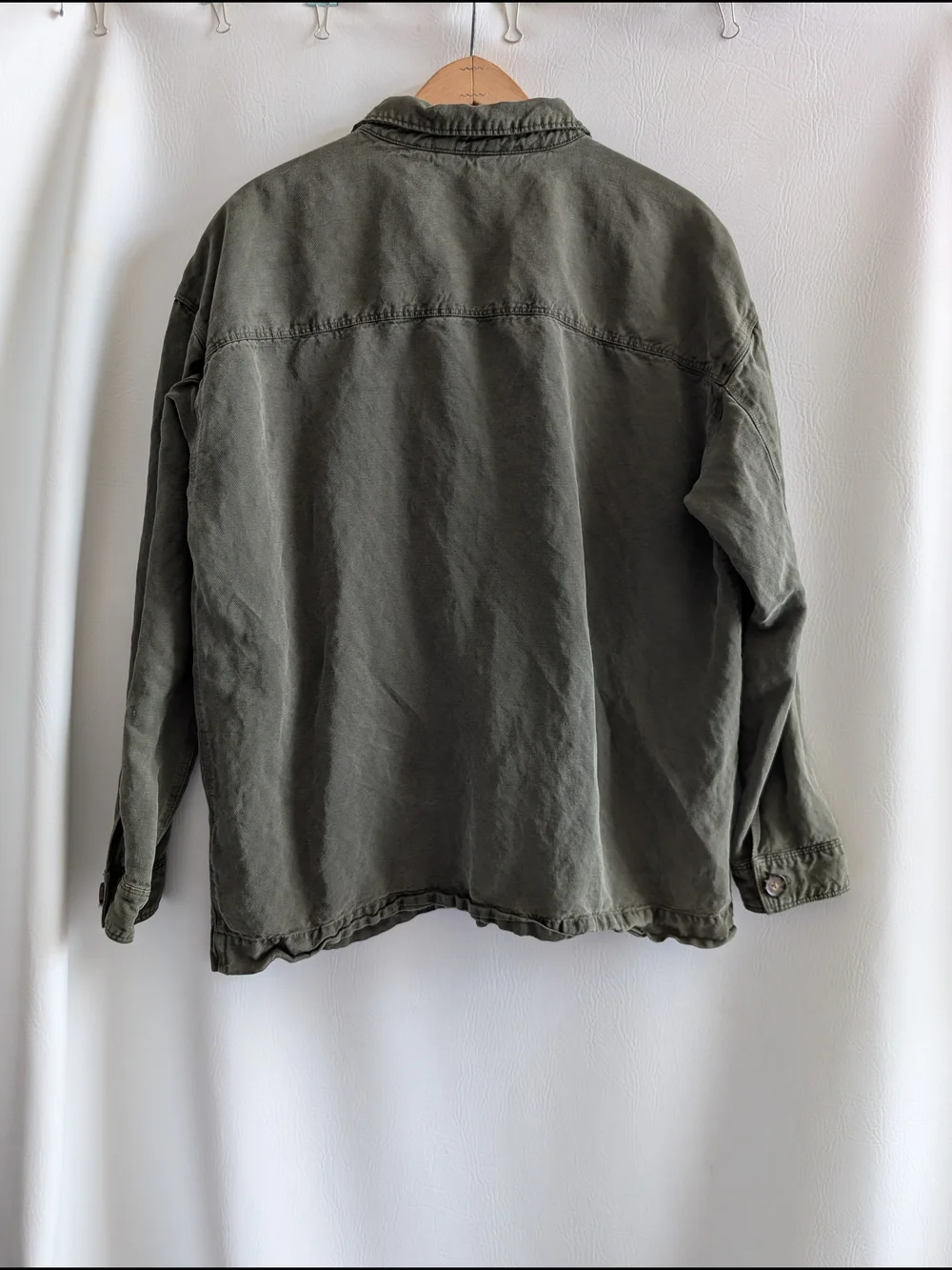 Marine Layer Olive Green Linen Lyocell Utility Field Jacket Chore Coat - L
